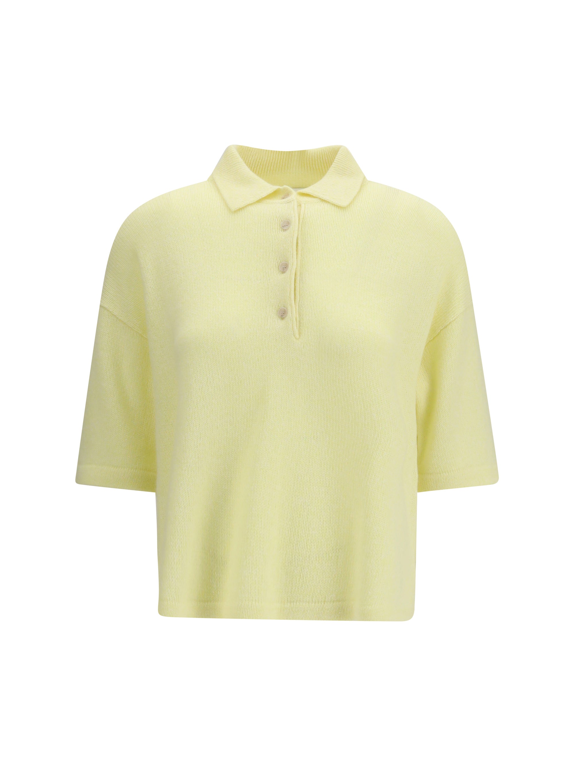 ALLUDE M short-sleeve polo neck sweater 