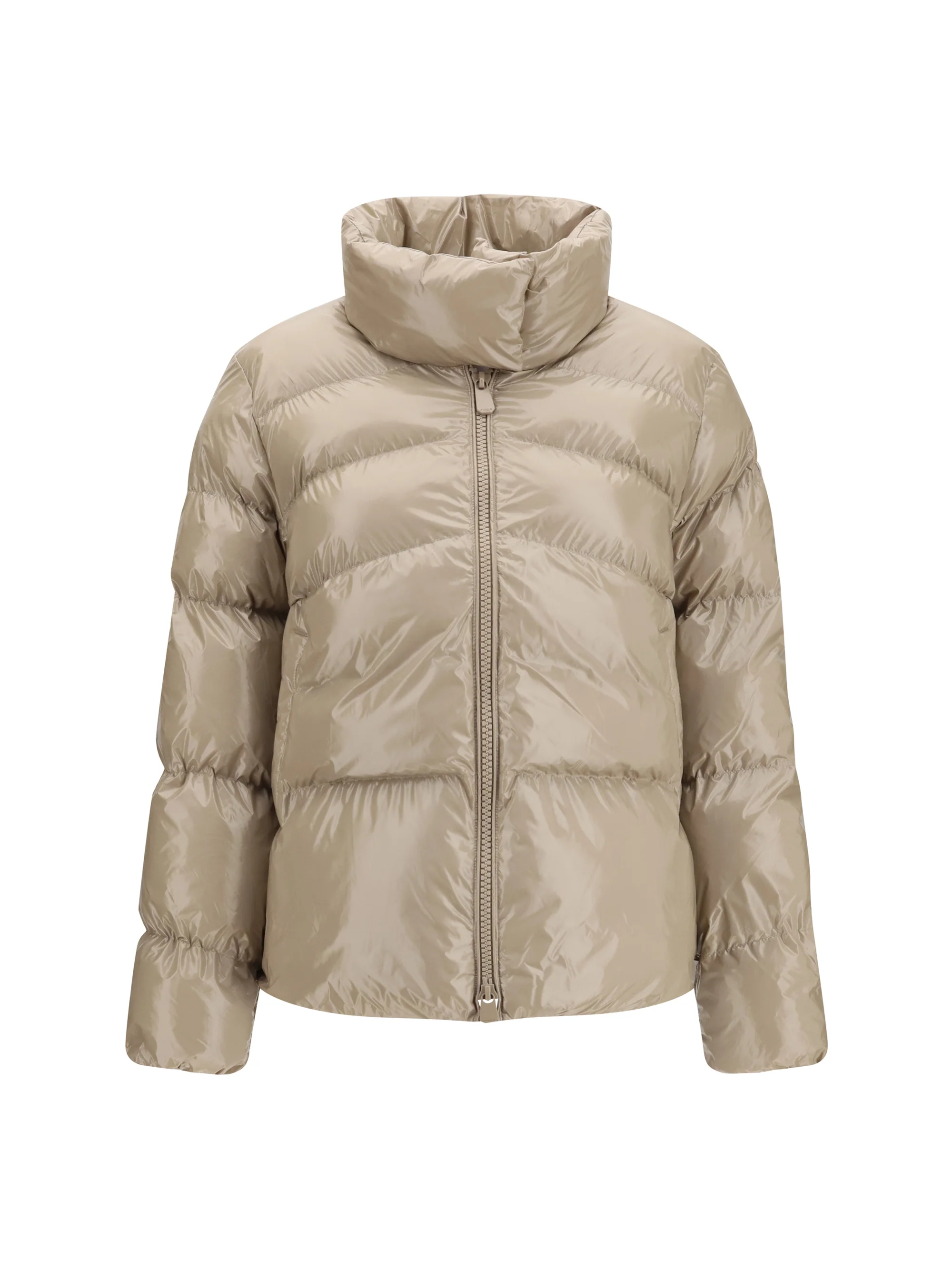 glossy quilted puffer jacket