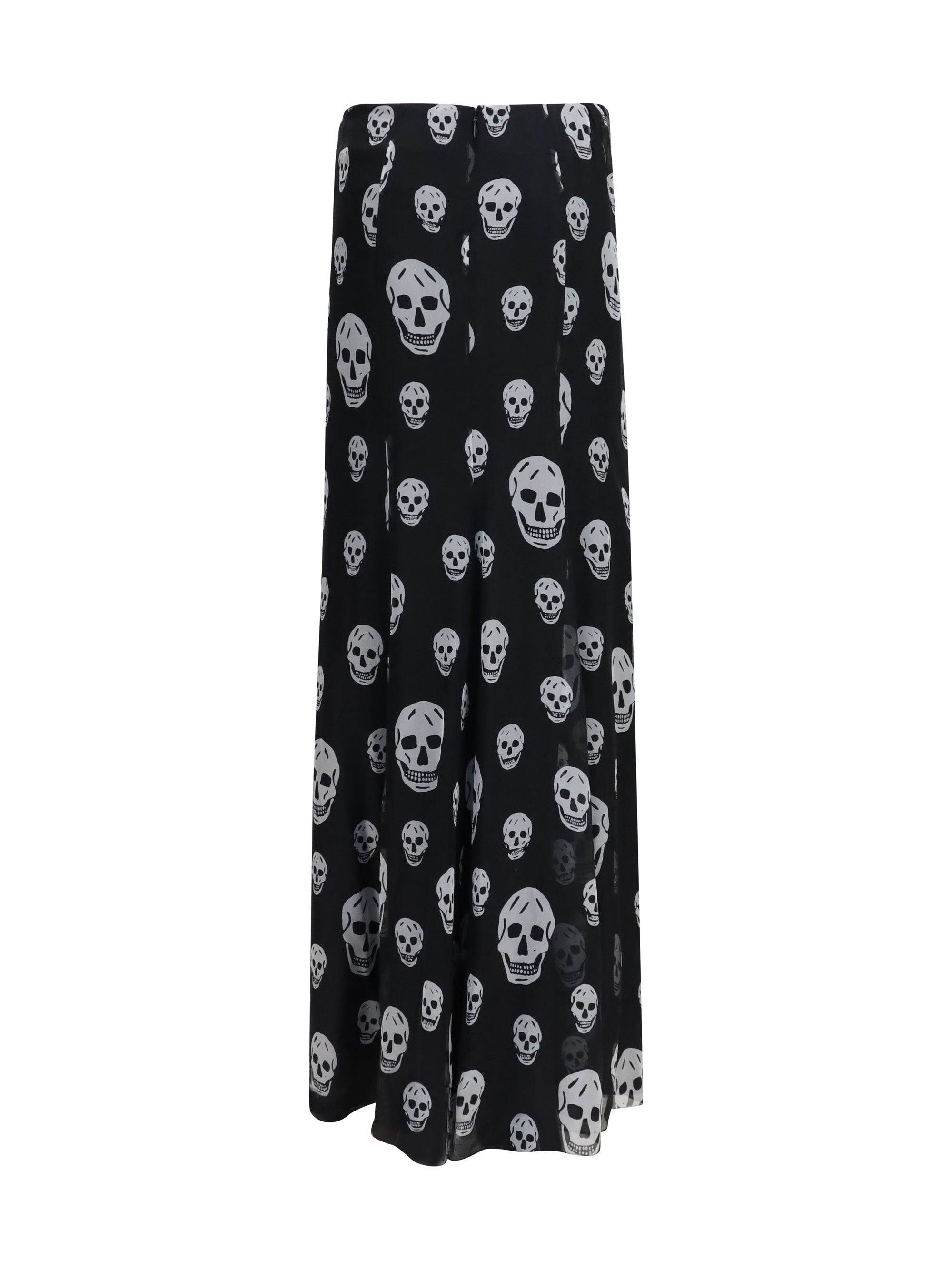 draped long skull skirt