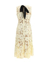 crochet lace midi dress