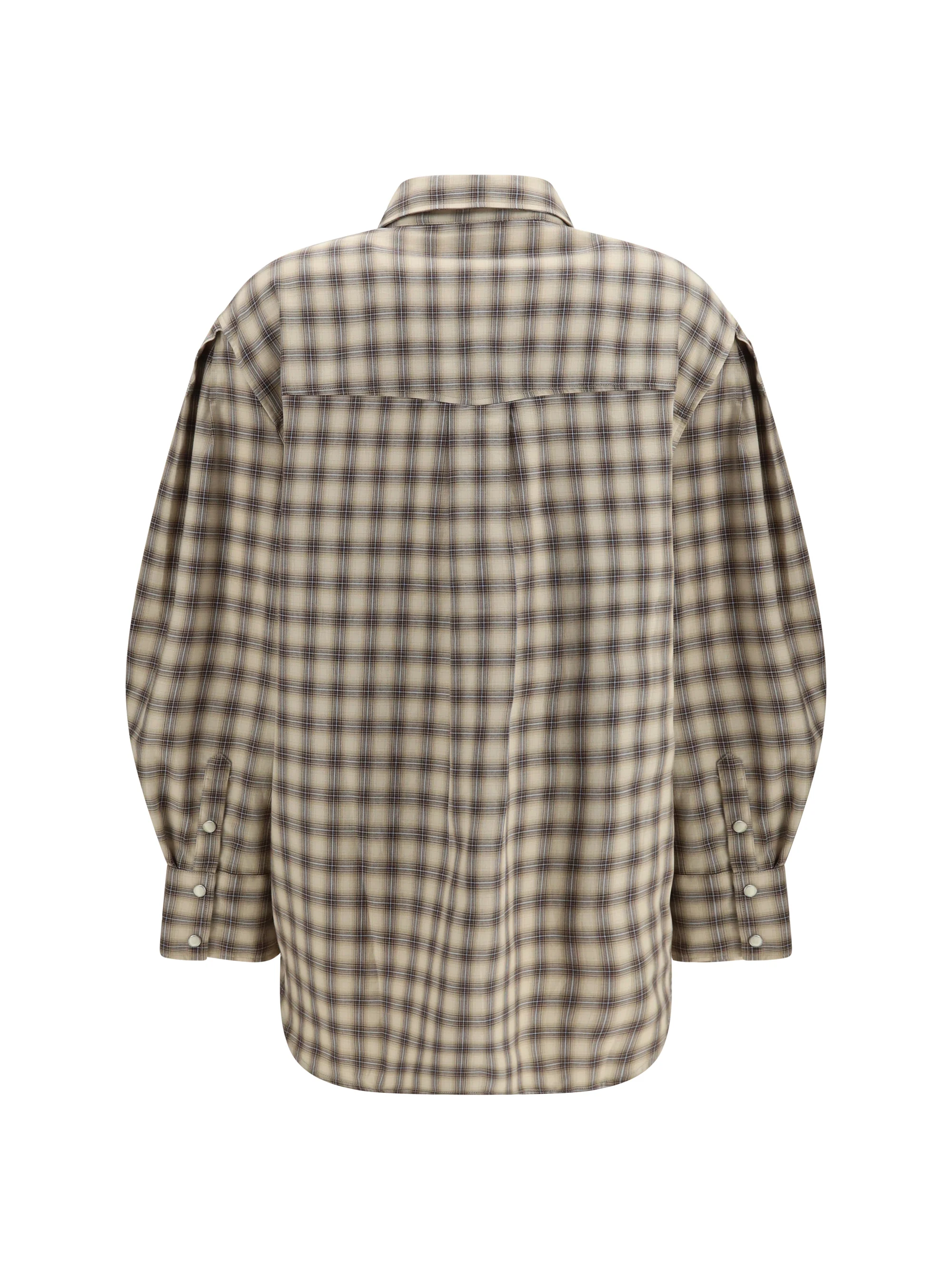 GANNI 34 check fannel shirt