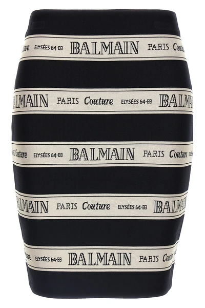 high waist mini skirt in jacquard viscose blend