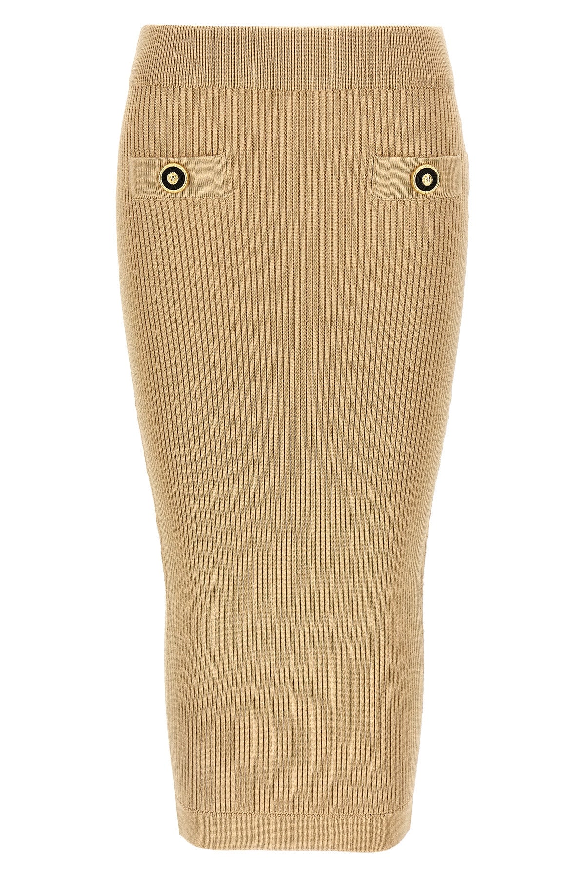 BALMAIN 34 ribbed knit midi skirt