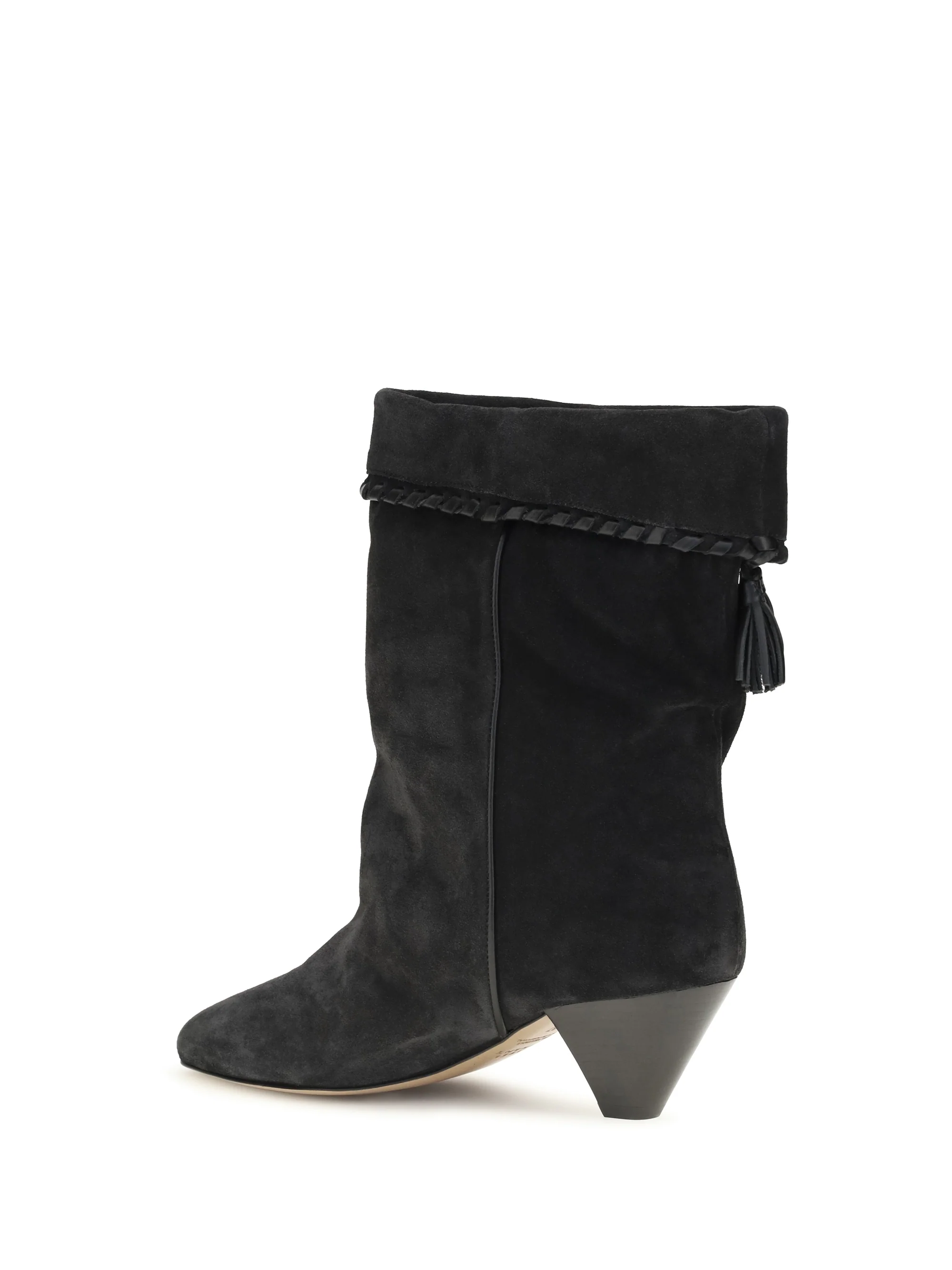 draped suede boots