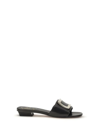 leather slide sandals