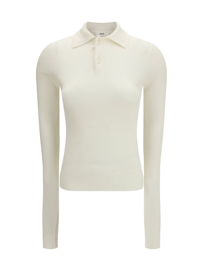 long-sleeve silk polo