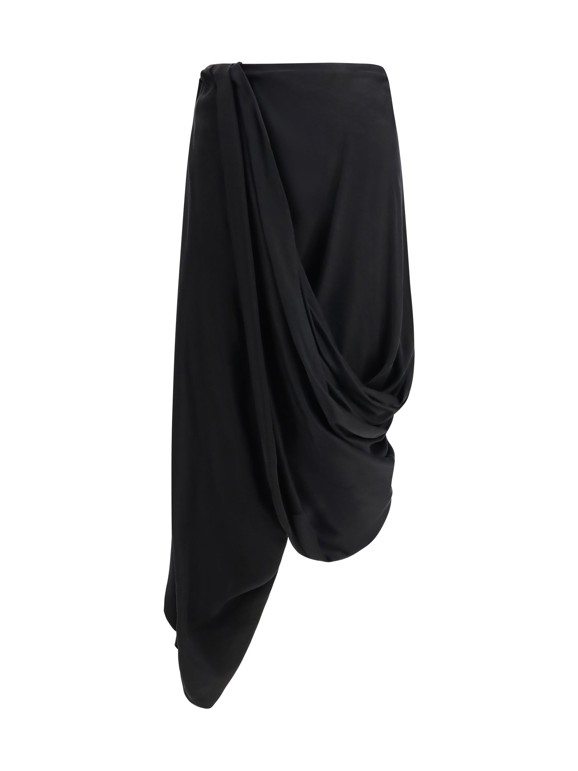 MARGIELA 42 asymmetric midi skirt in cupro