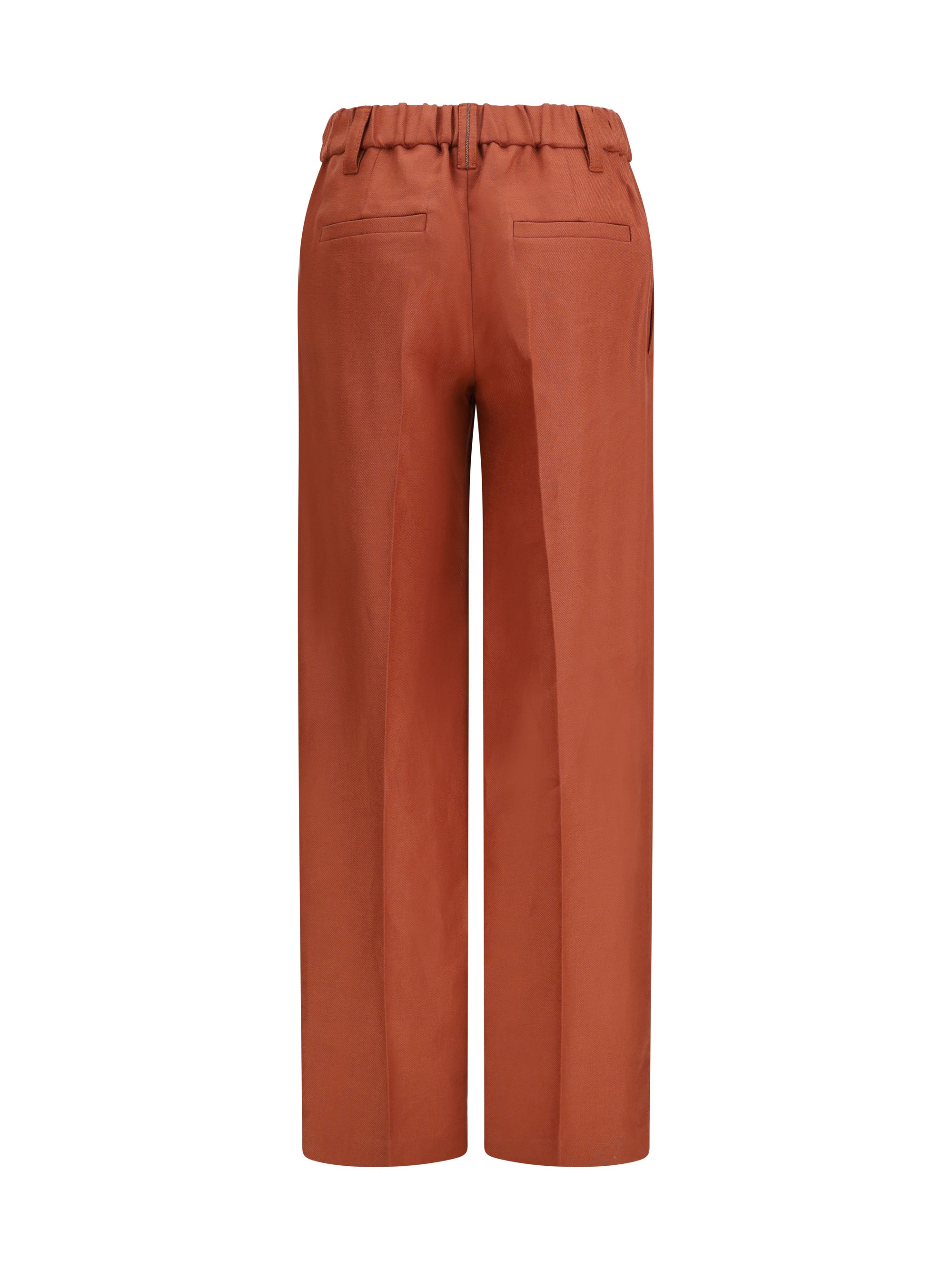 BRUNELLO CUCINELLI 38 wide-leg pants in linen with elastic waistband and belt loops