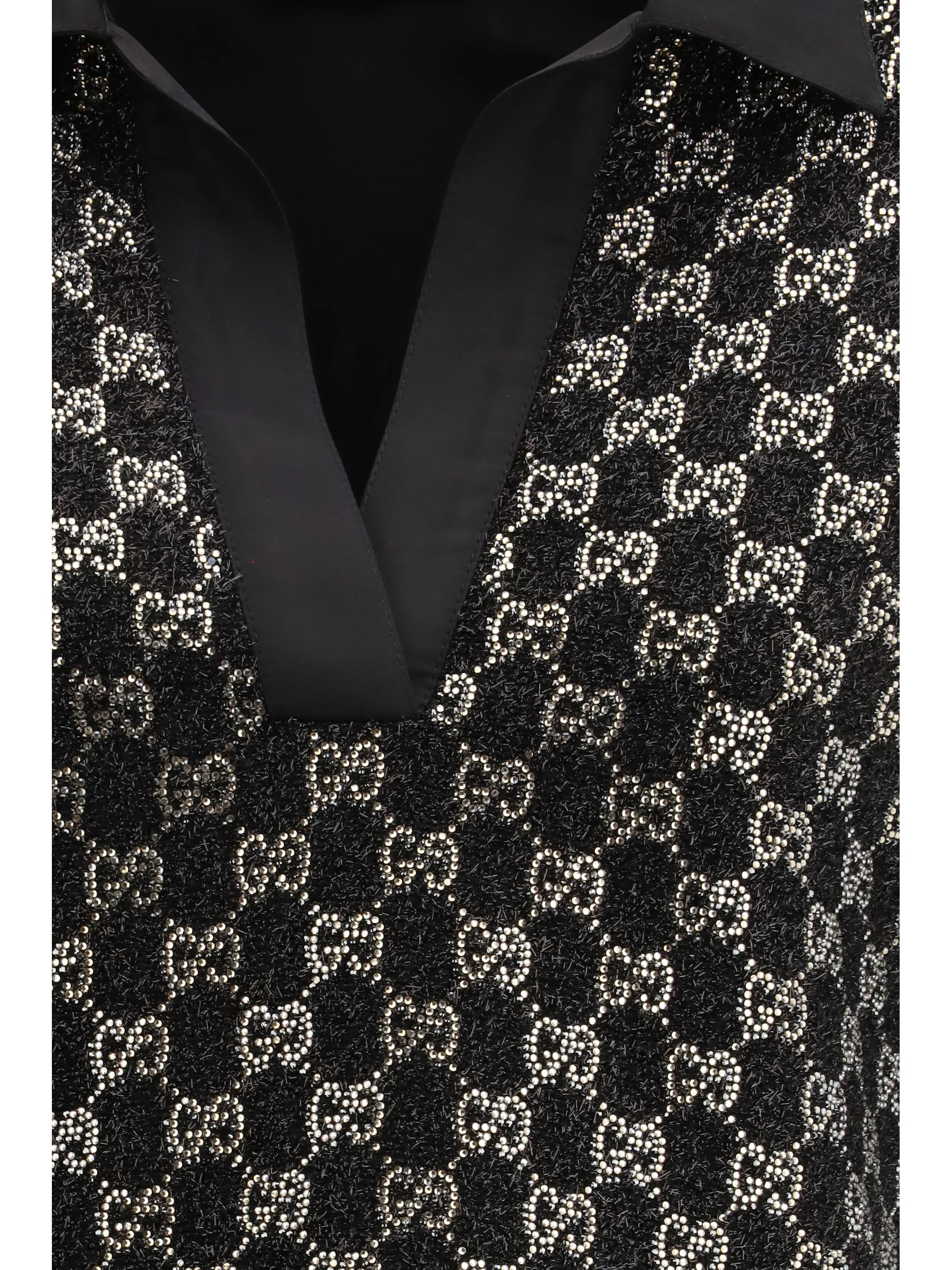 wool lamé tweed top