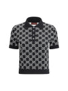 gg wool jacquard polo top