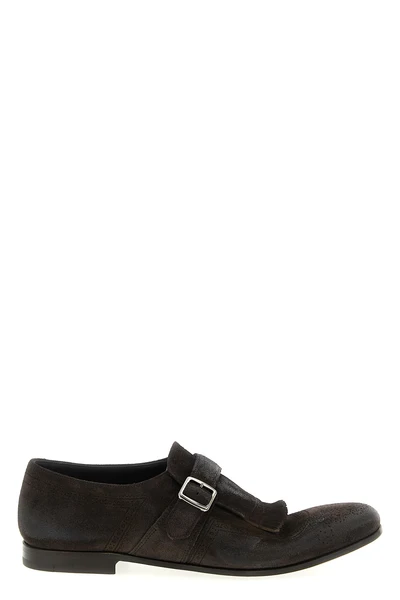 shangai vintage effect suede loafers