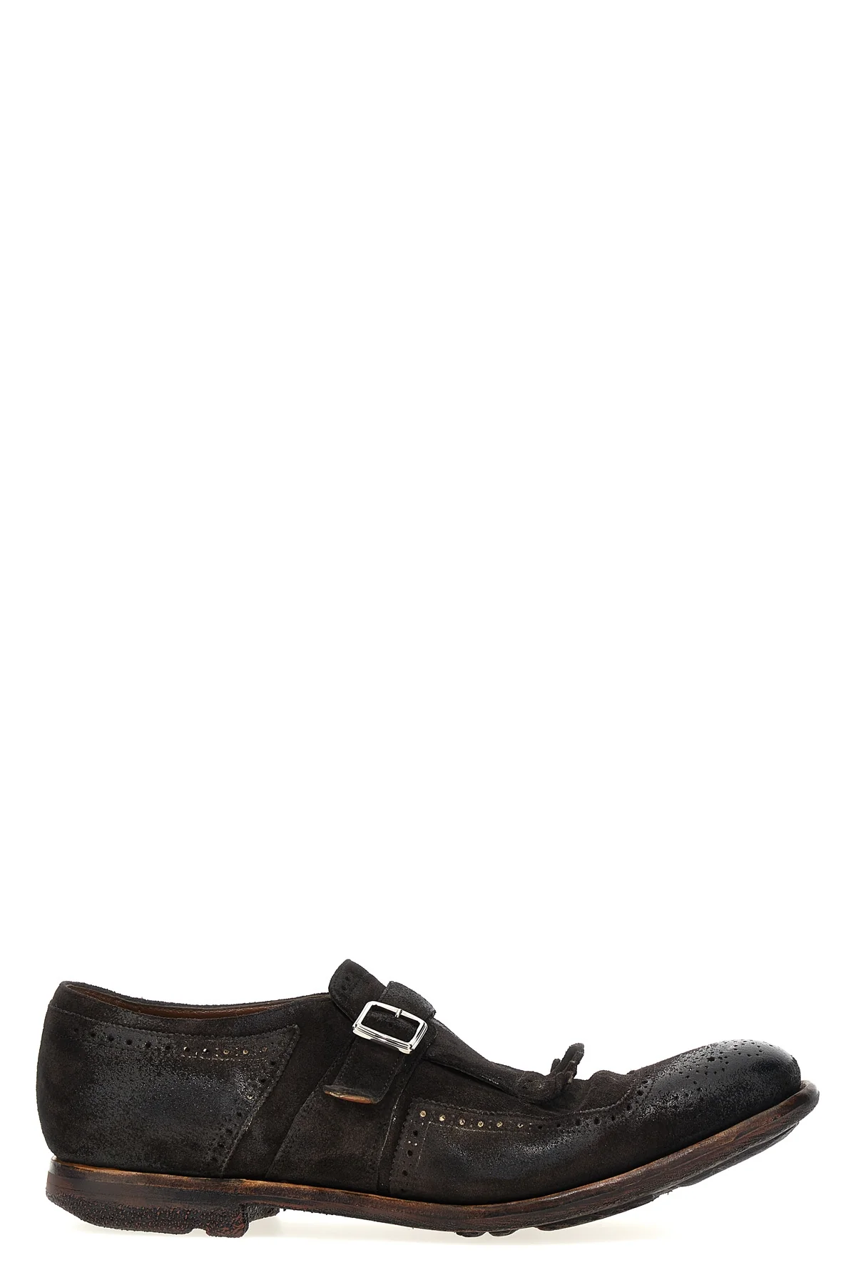 shanghai vintage effect suede loafers