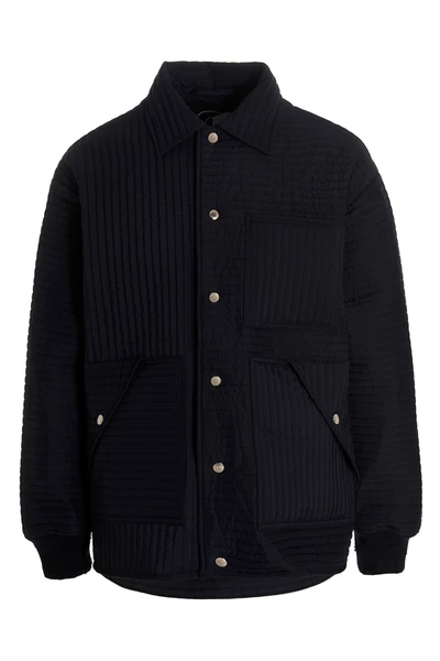 chore quilted stripes quilted nylon down jacket