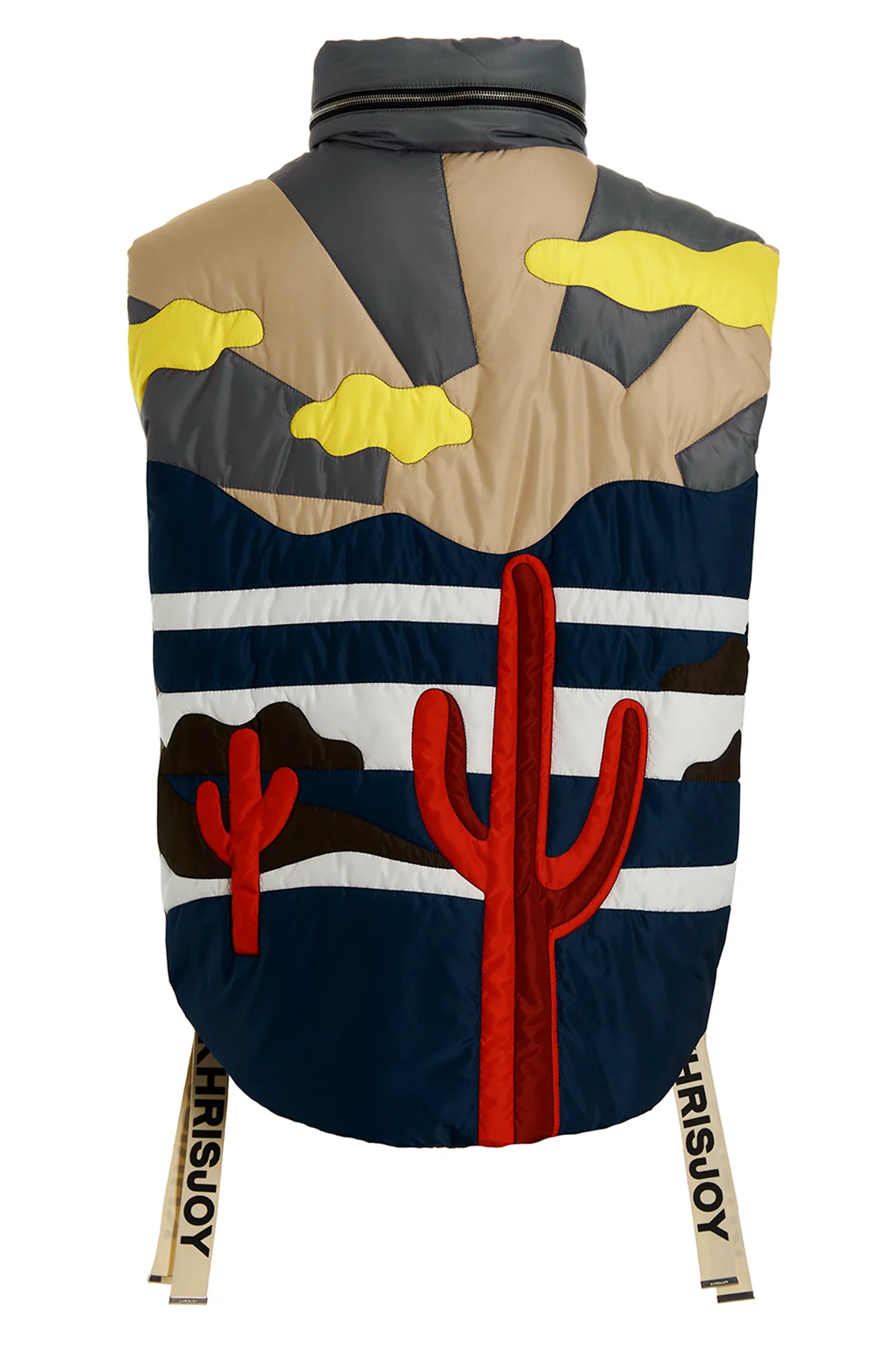 KHRISJOY 0 cactus oversize patchwork colorblock nylon vest