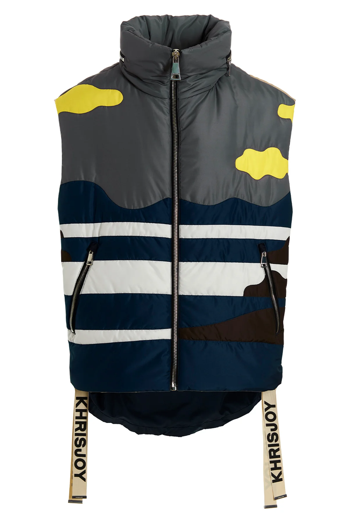 KHRISJOY 0 cactus oversize patchwork colorblock nylon vest