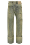 cuff surface wave jeans in selvedge cotton denim