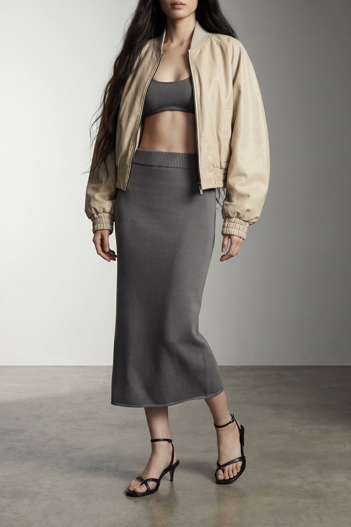 ENTIRE STUDIOS M raw knit cotton knit crop top