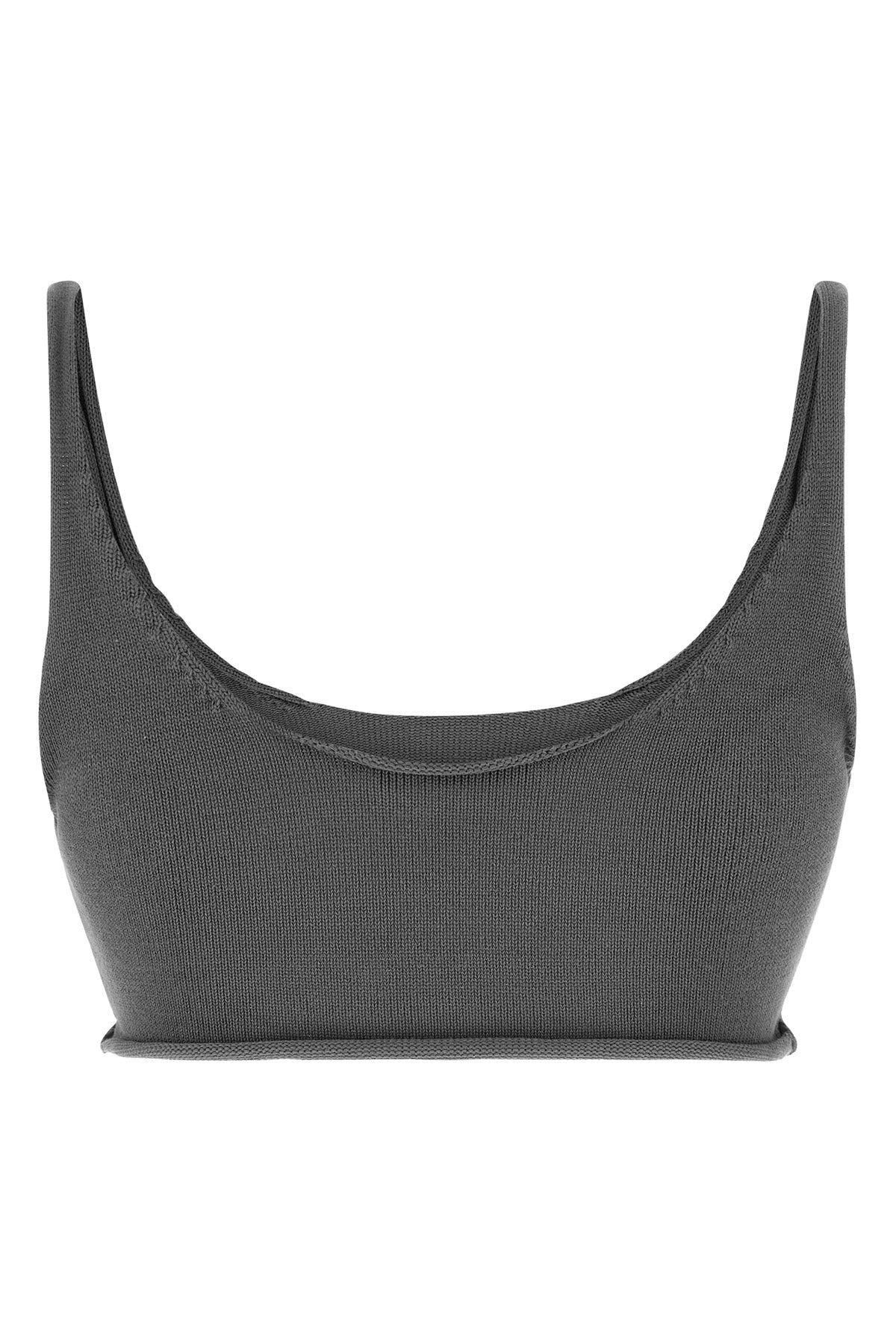 raw knit cotton knit crop top