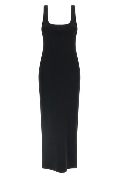 sleeveless midi dress in stretch viscose
