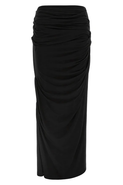 245 g/m² long drape stretch viscose skirt