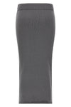 raw knit midi skirt in cotton knit
