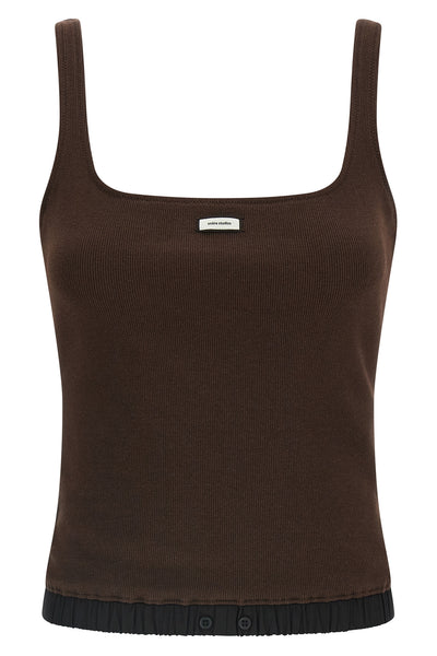 lounge ribbed stretch cotton tank top