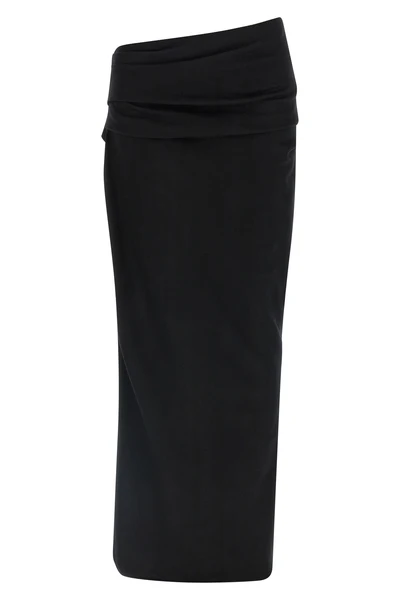 midi skirt in stretch wool