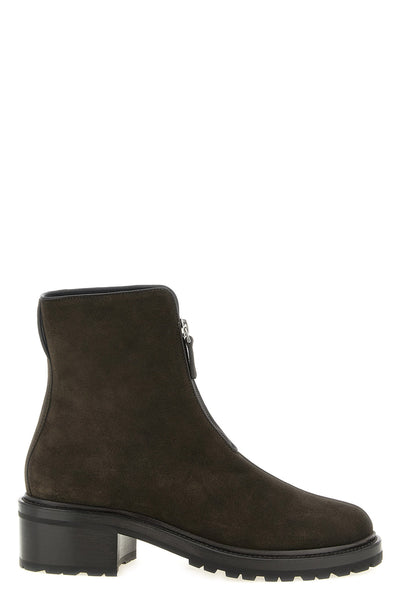 the hike the row ankle boots are made of fine calf suede