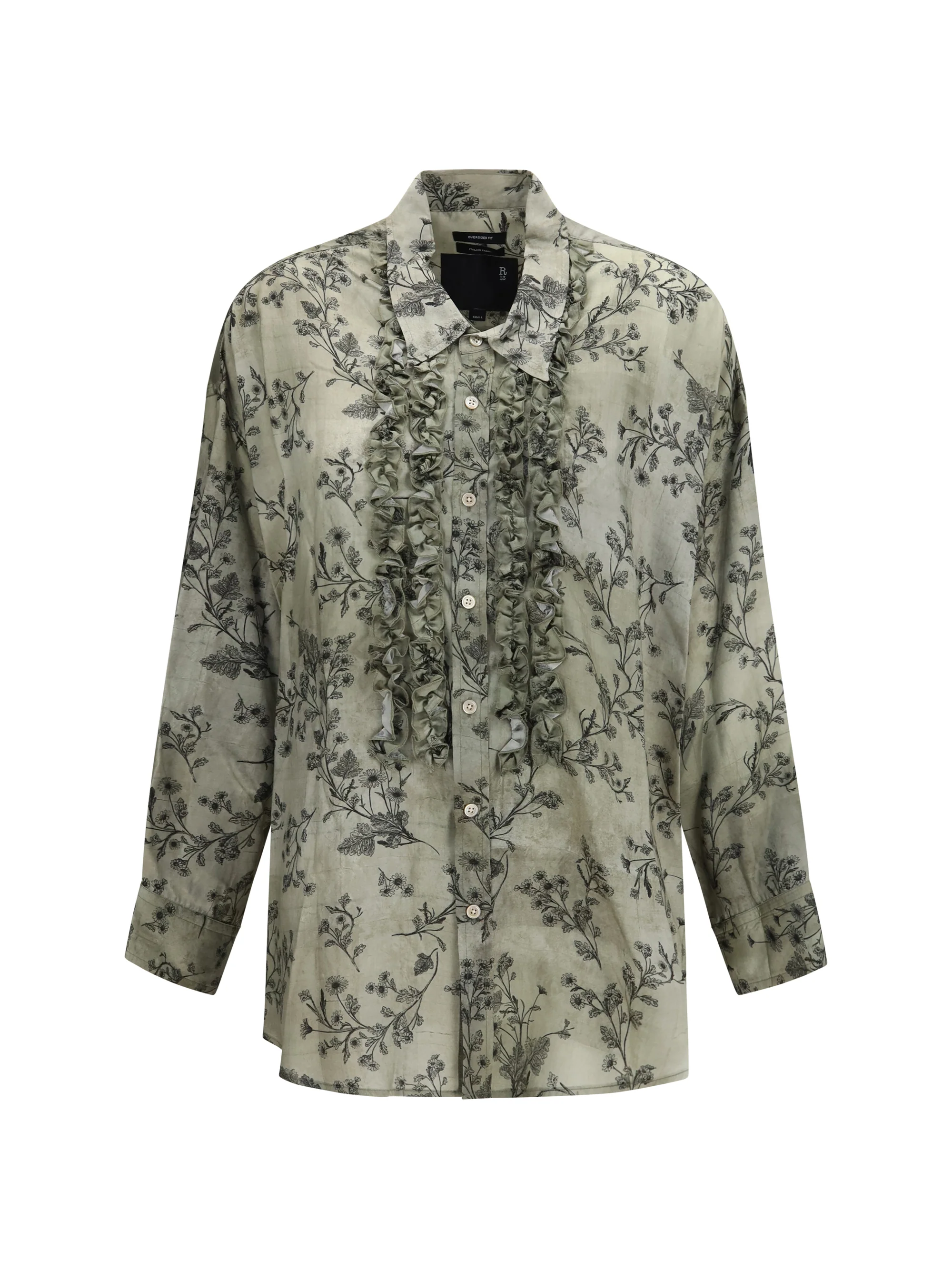 R13 XS v-neck ruffle shirt