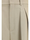 tailored wool and silk canvas pants