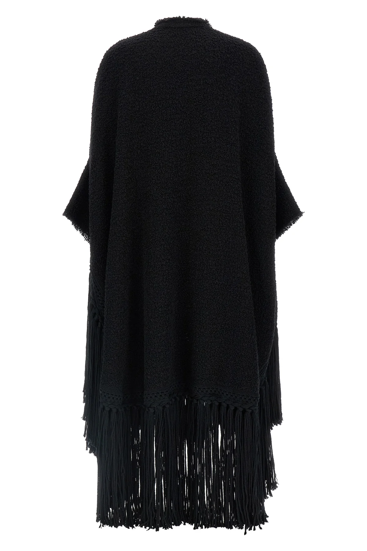 the dolce & gabbana bouclé cape stands out for its large volume