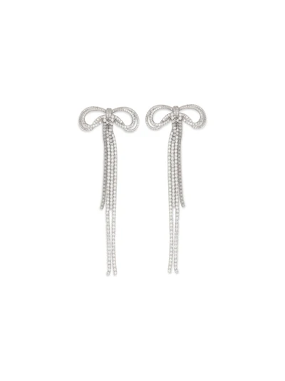 double crystal bow earrings
