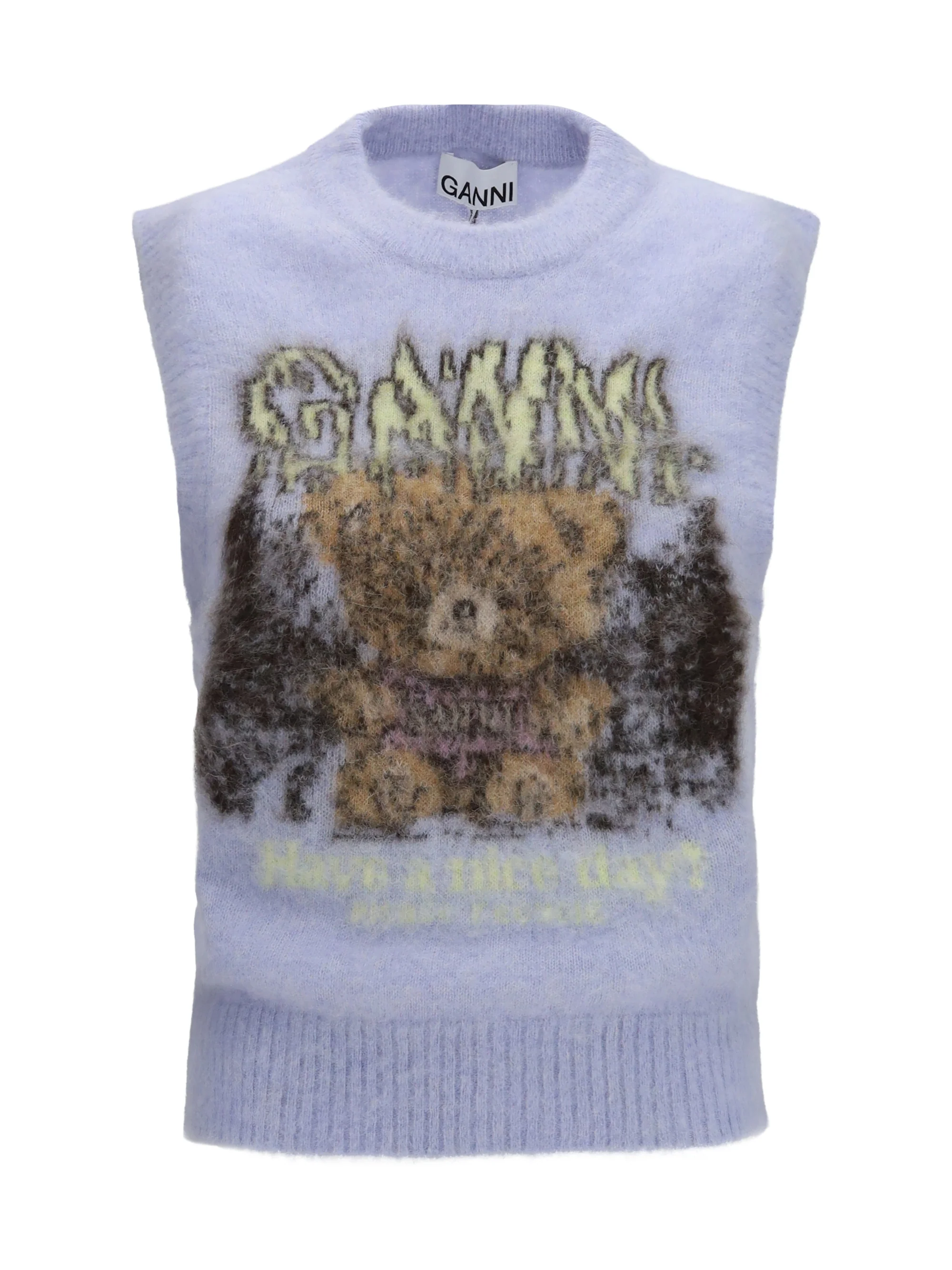 GANNI M teddy brushed alpaca vest