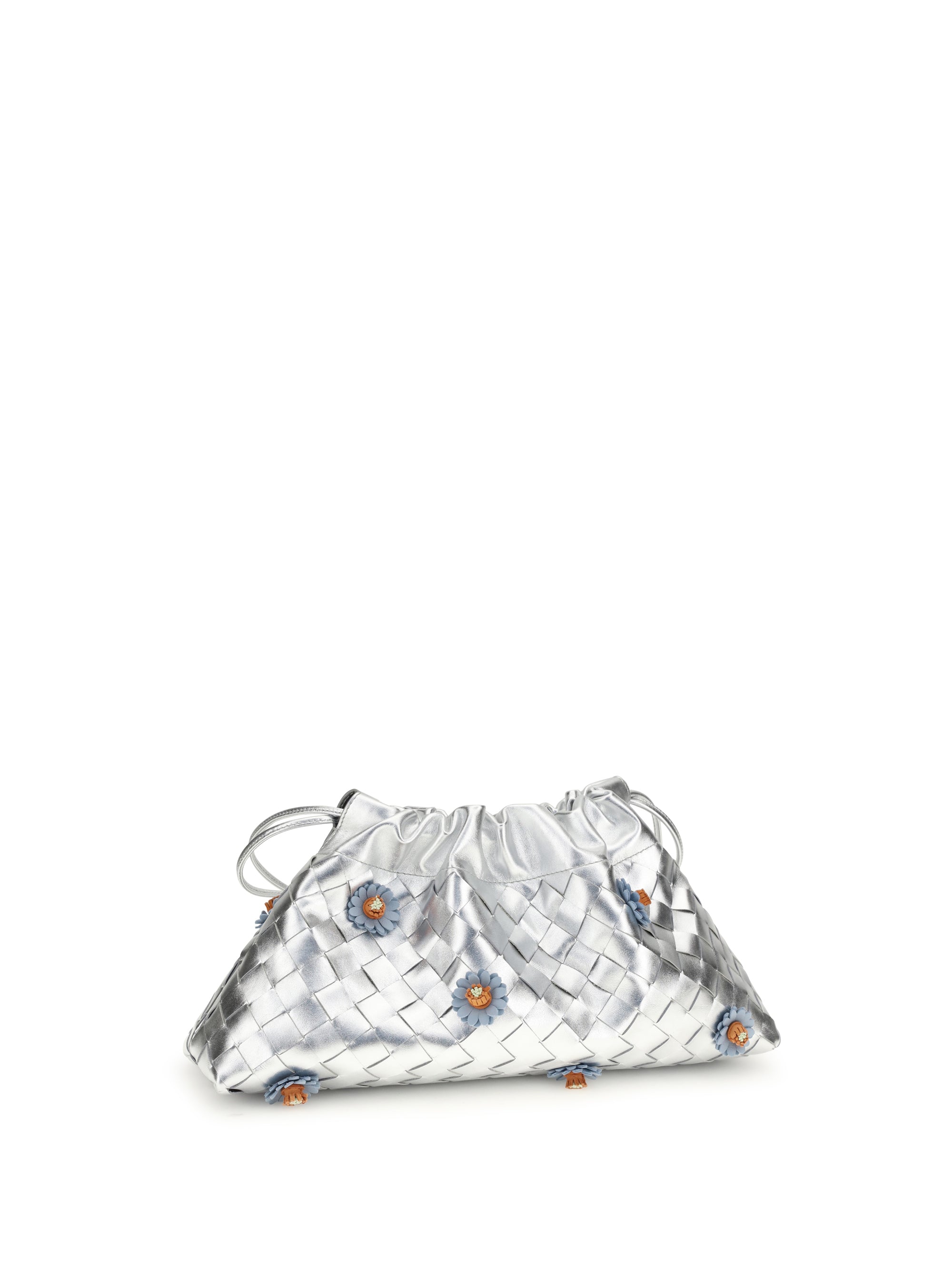 BOTTEGA VENETA OS dustbag clutch bag with floral appliqués