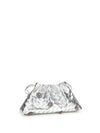 dustbag clutch bag with floral appliqués