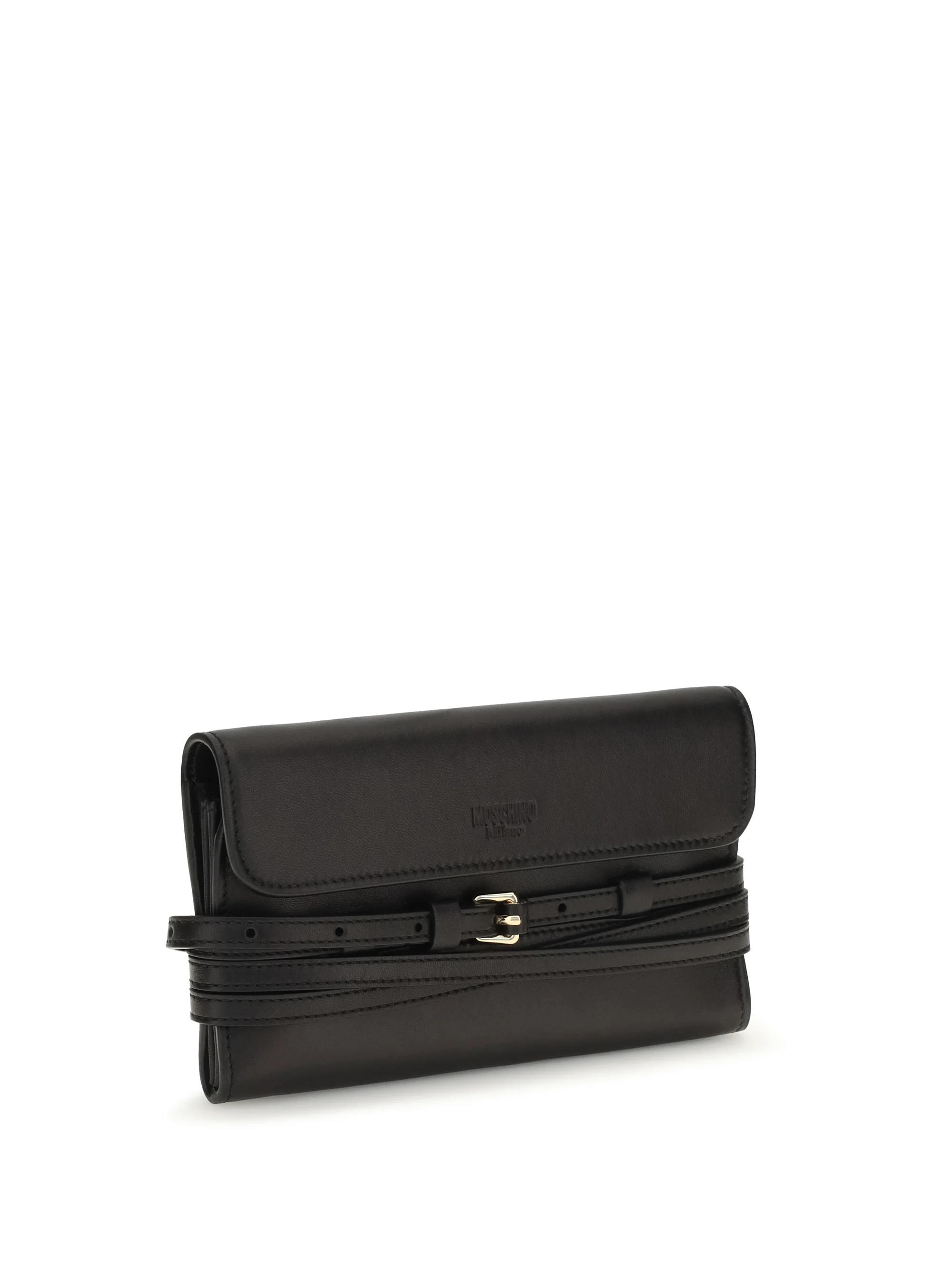 leather wallet with buckle detail