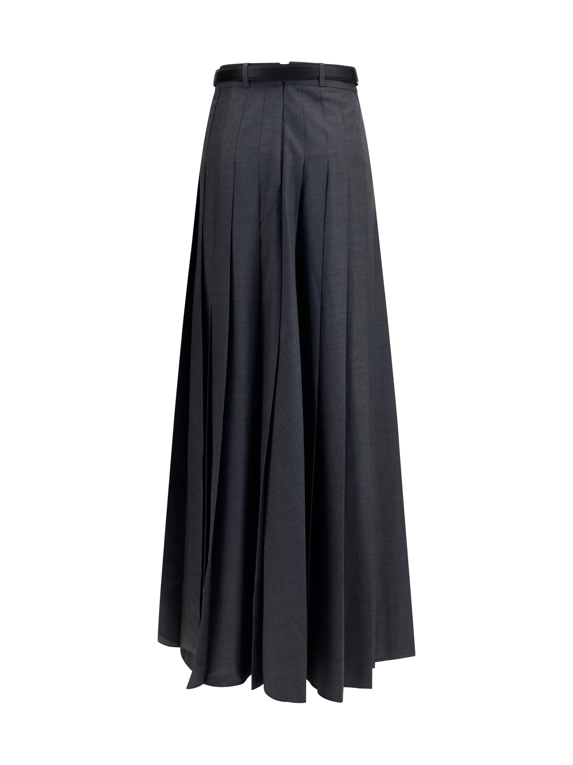 pleated maxi skirt