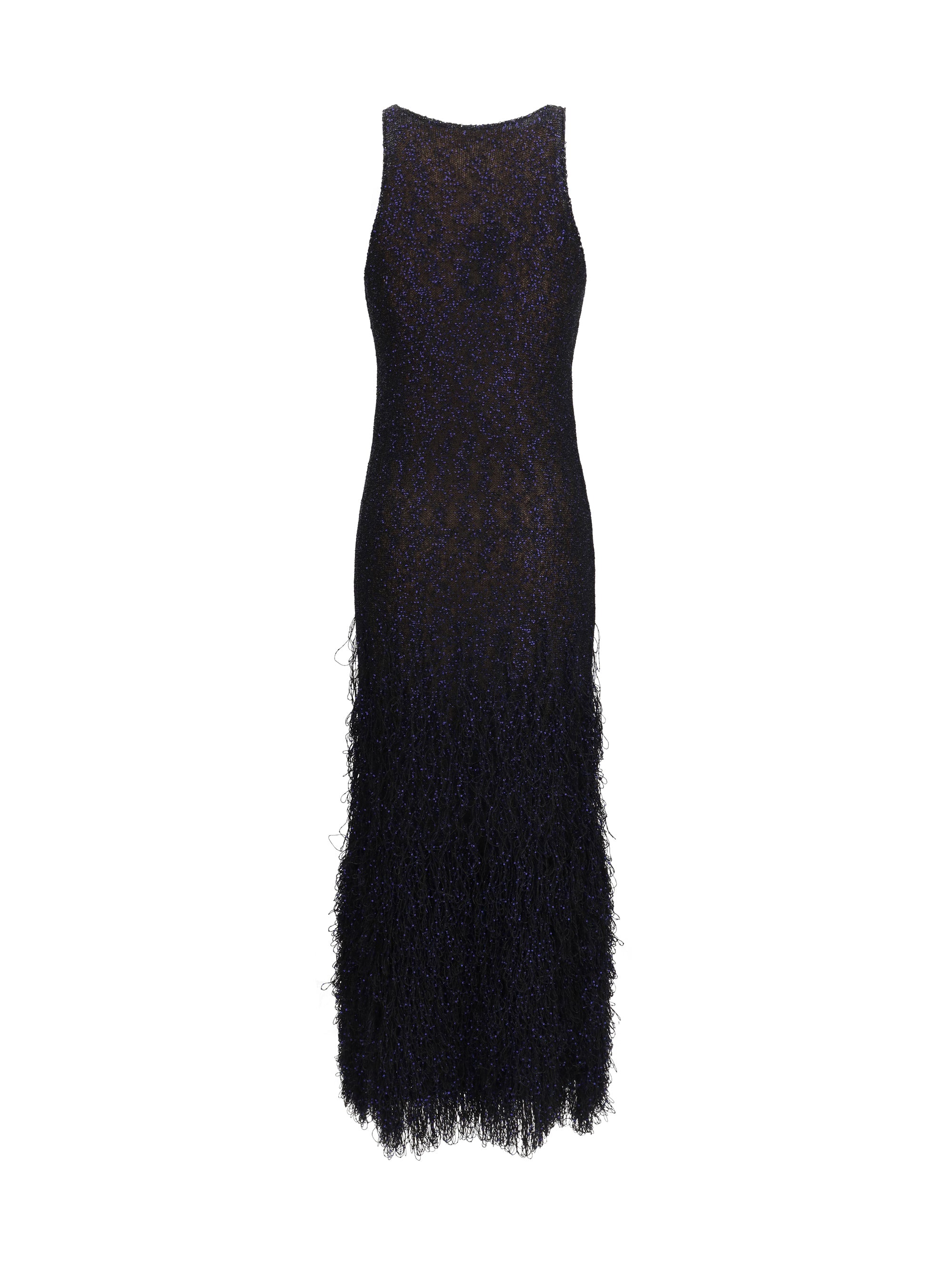 GIORGIO ARMANI 42 long sequin-knit dress 