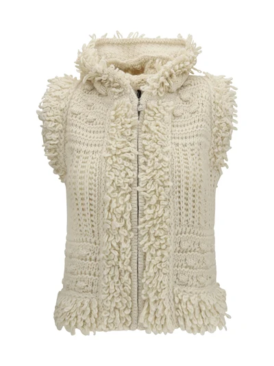 wool and alpaca hooded gilet