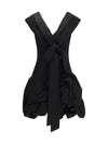 midi dress with draped shawl collar