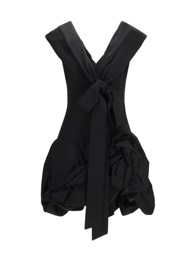 midi dress with draped shawl collar