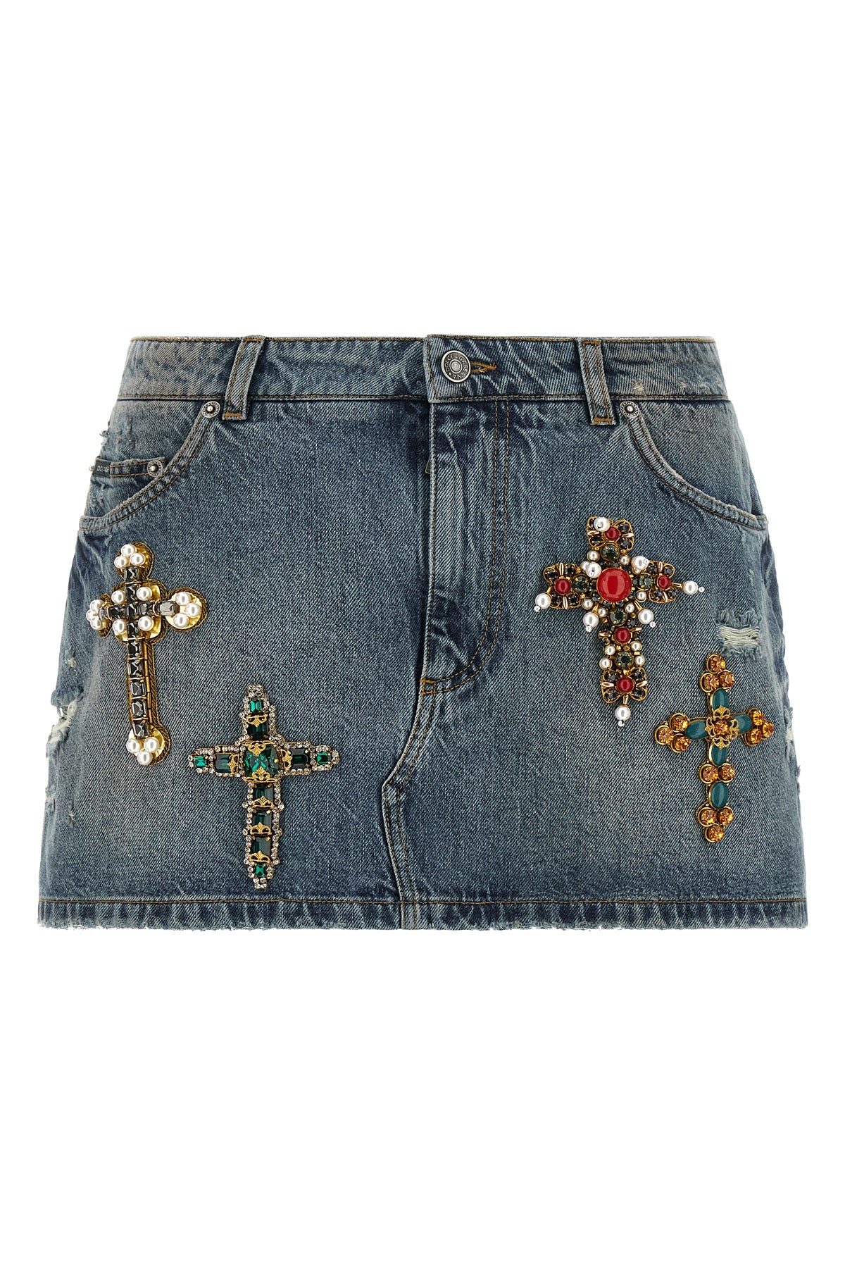 the dolce&gabbana mini skirt redefines casual aesthetics through meticulous tail