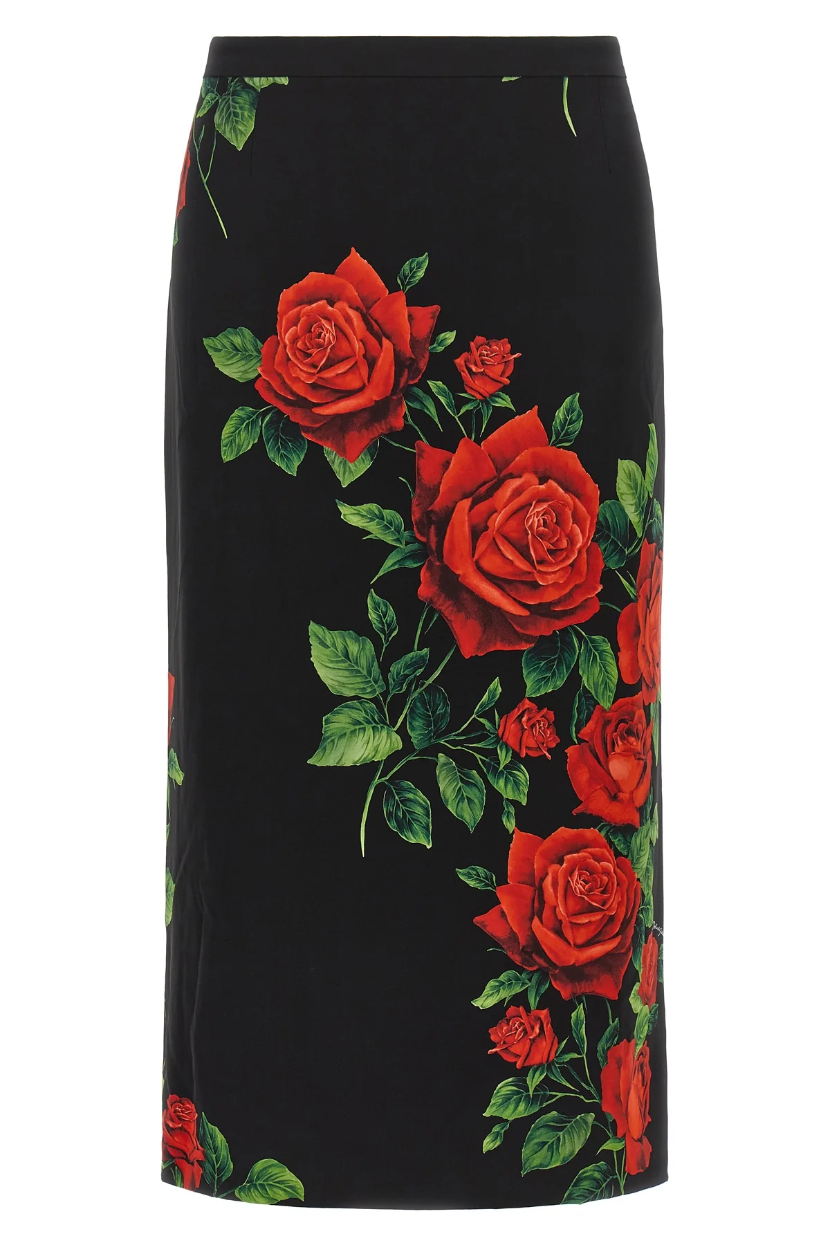 the dolce&gabbana midi skirt defines the silhouette through a pencil constructio