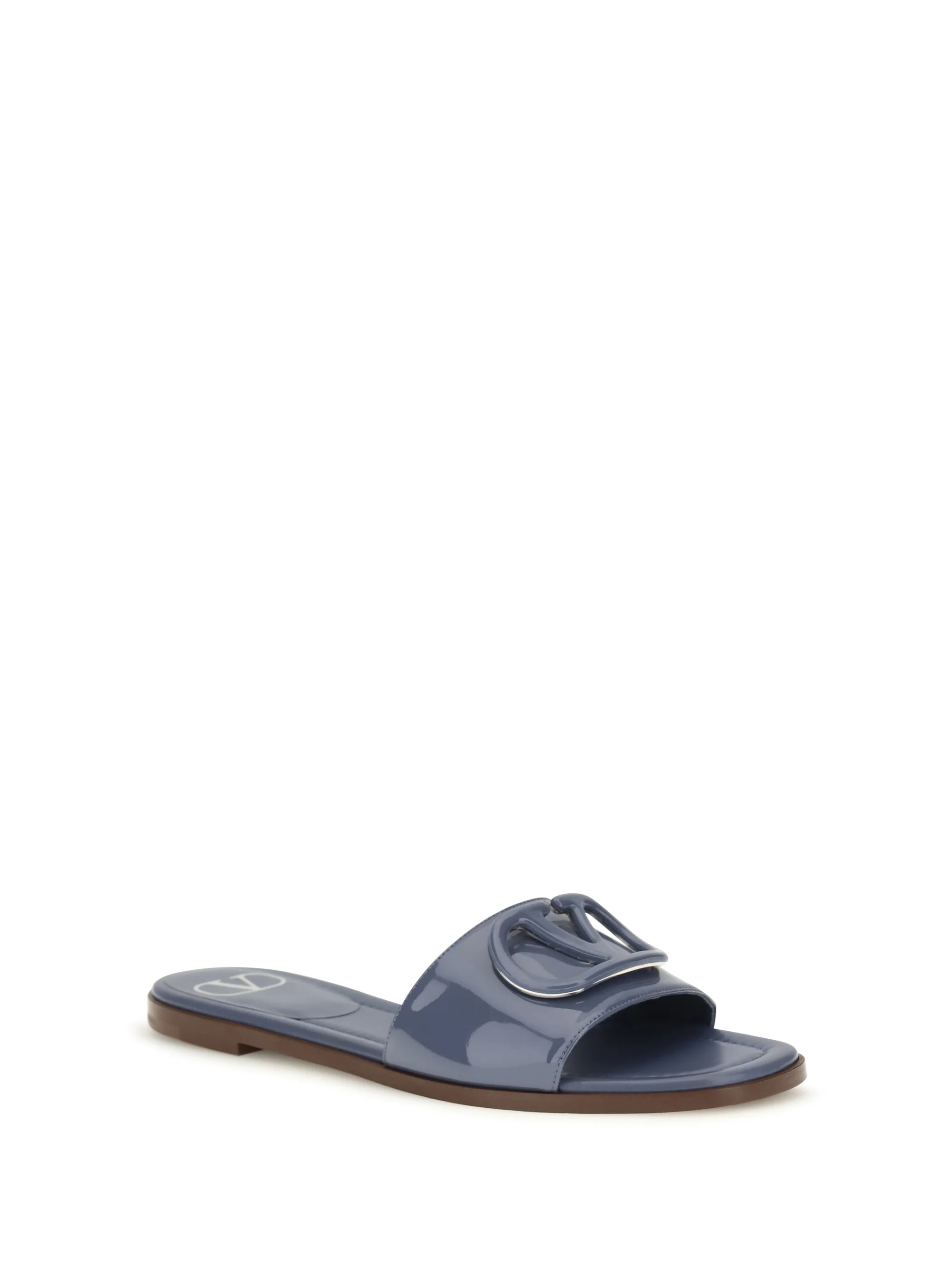 VALENTINO GARAVANI 36 vlogo patent leather slide sandals