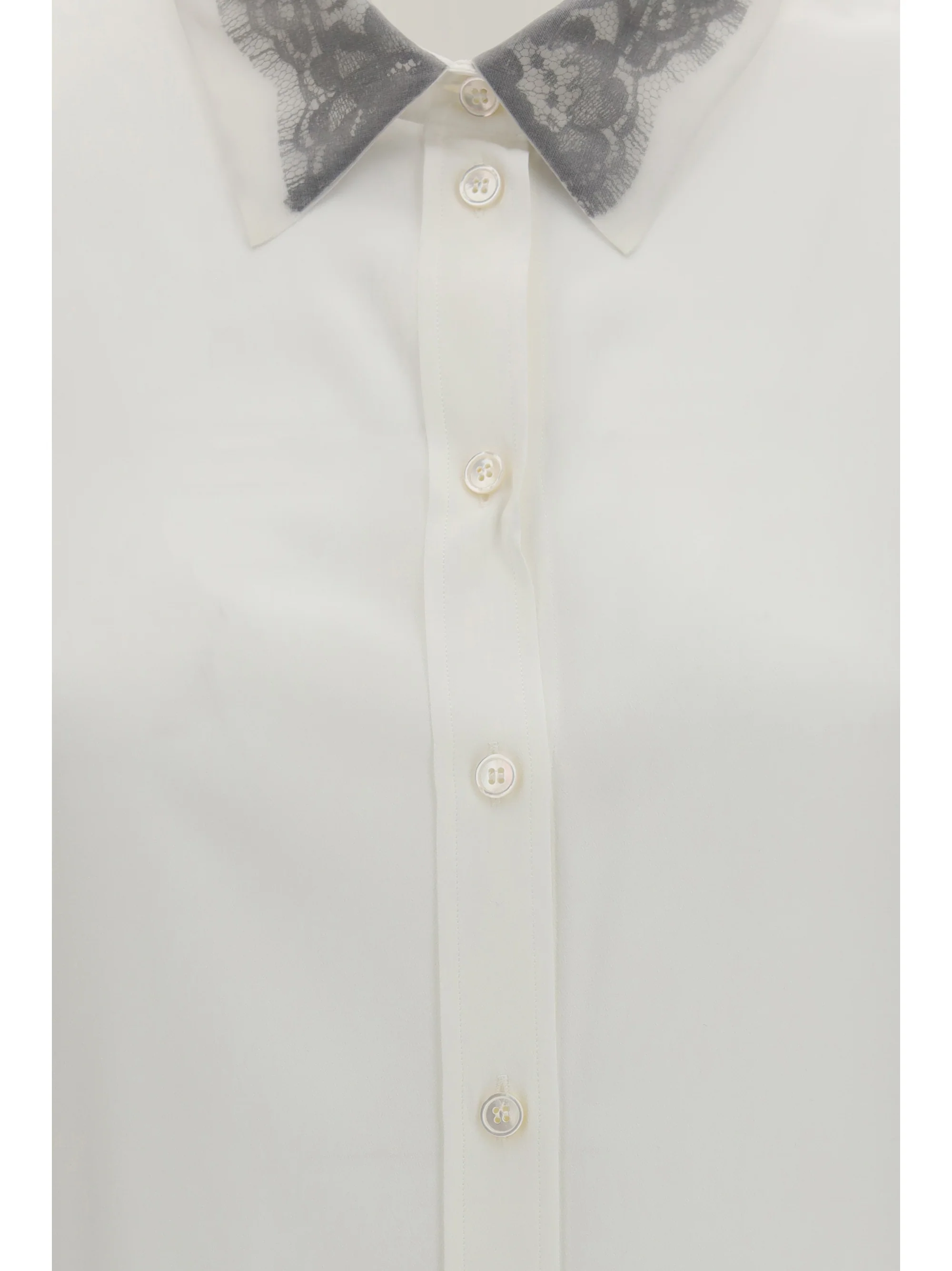 floral lace detail shirt