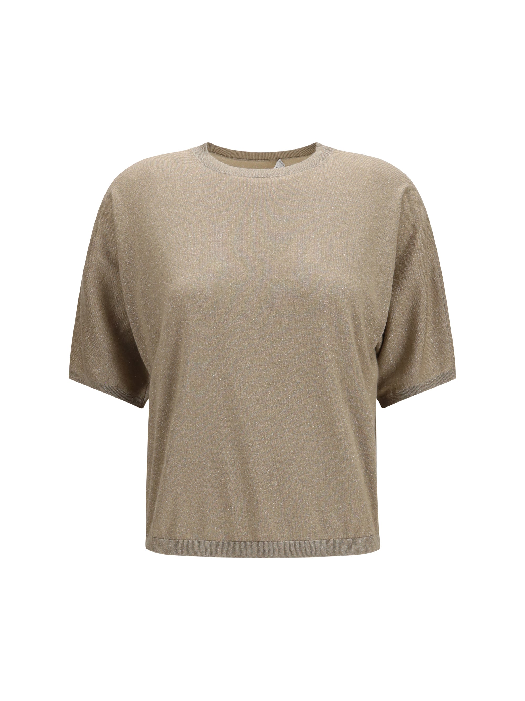 short-sleeve cashmere and silk sweater