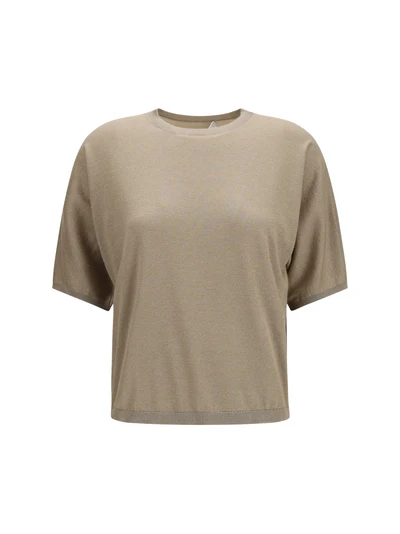 short-sleeve cashmere and silk sweater
