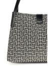 jacquard and leather tote bag
