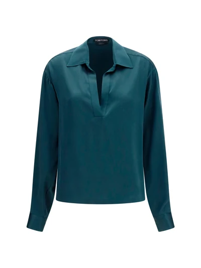 deep v-neck silk shirt