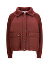 down jacket with wool sleeves